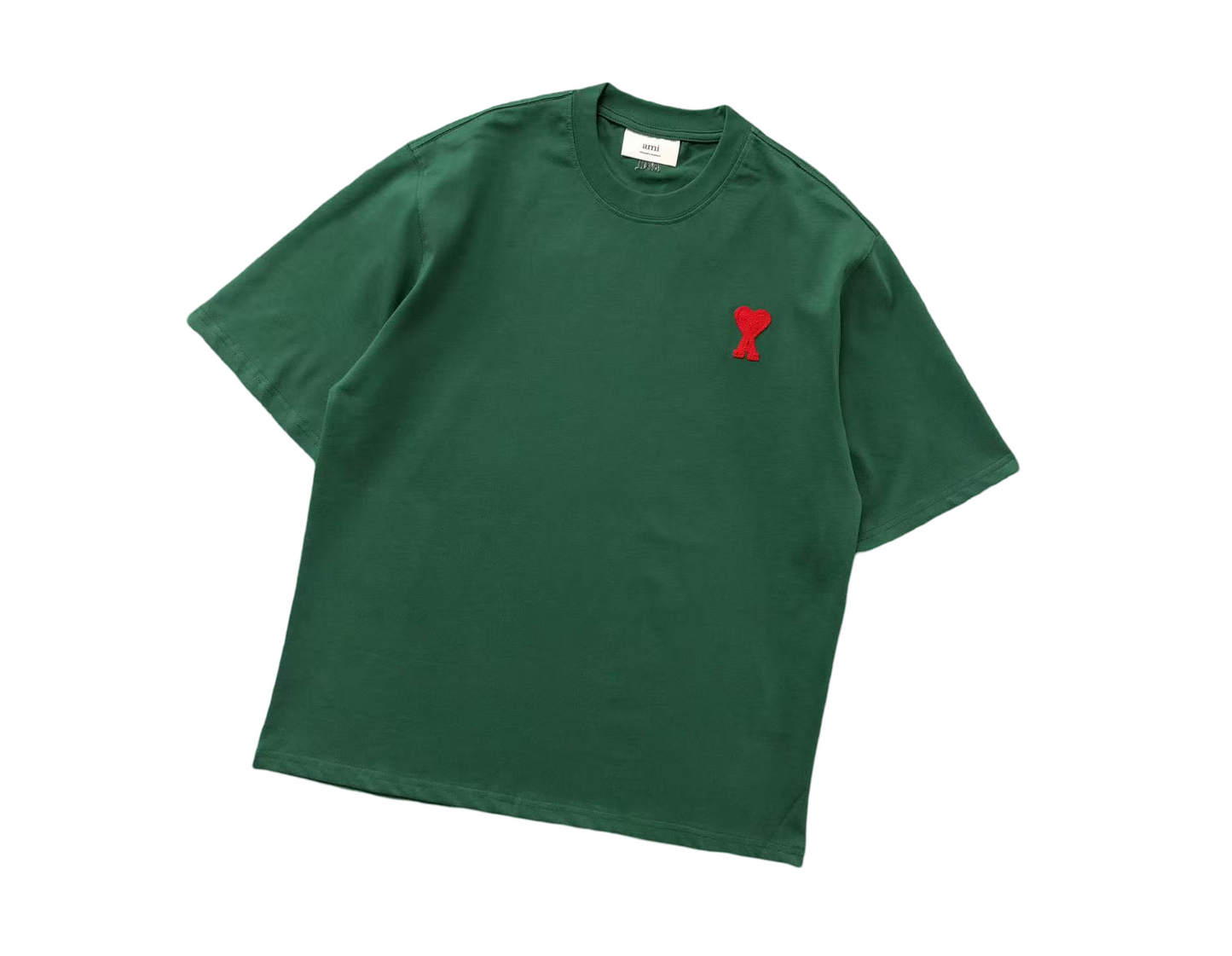 AMI Paris Signature Red Tee Green