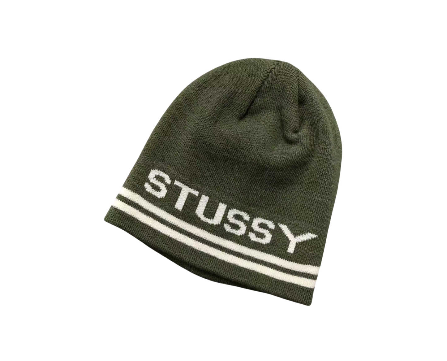 Stussy Striped Beanie Olive