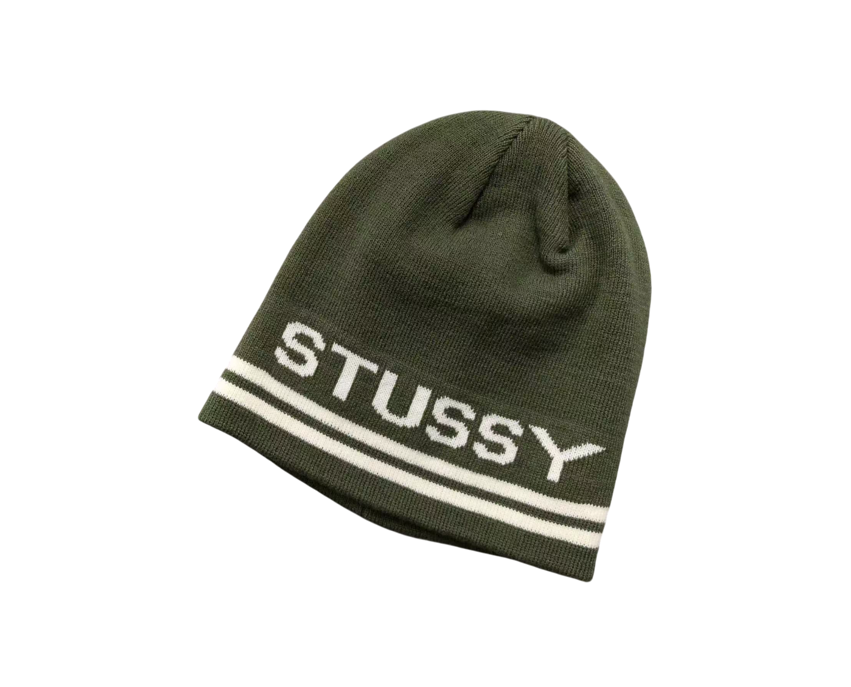Stussy Striped Beanie Olive