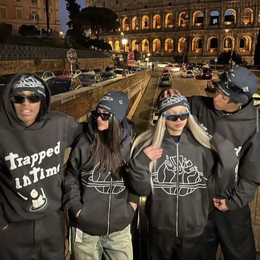 Broken Planet Going To Outer Space Zip Hoodie Black