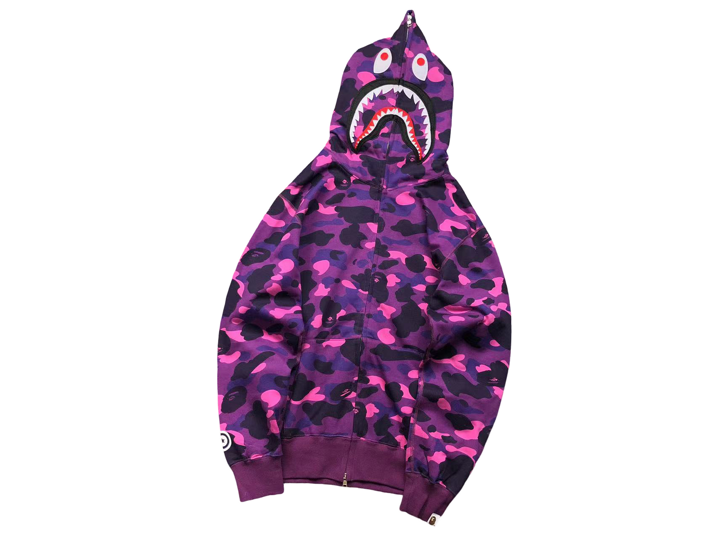BAPE ABC Camo Shark Full Zip Hoodie - (PURPLE)