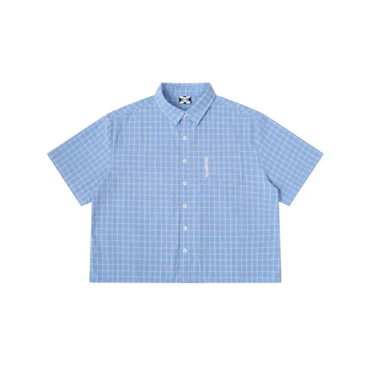 MERTRA Plaid Shirt Light Blue