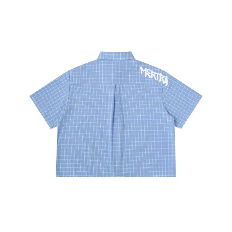 MERTRA Plaid Shirt Light Blue