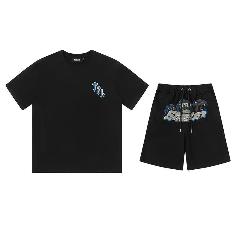 Trapstar TSL Short Set - (BLACK/BLUE)