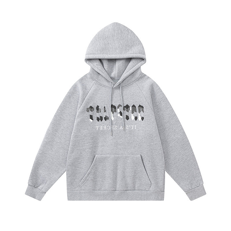 Trapstar Chenille Camo Decoded Hooded Anniversary Tracksuit Grey