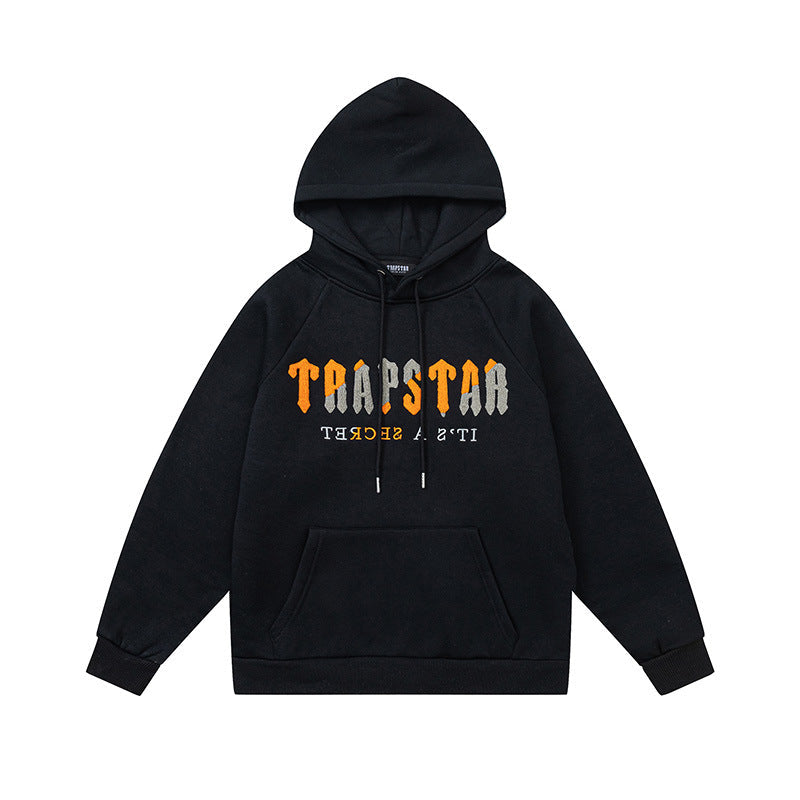 Trapstar Chenille Decoded Hoodie Tracksuit Black/Orange