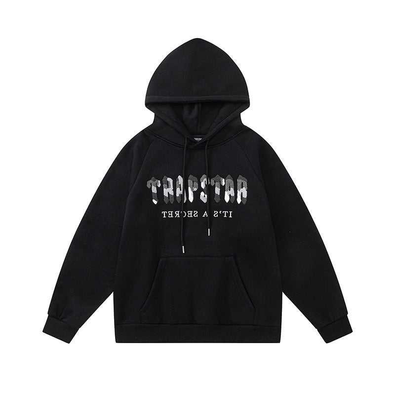 Trapstar Chenille Camo Decoded Hooded Anniversary Tracksuit Black
