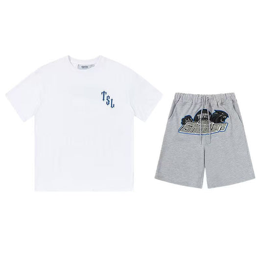 Trapstar TSL Short Set White/Grey/Blue