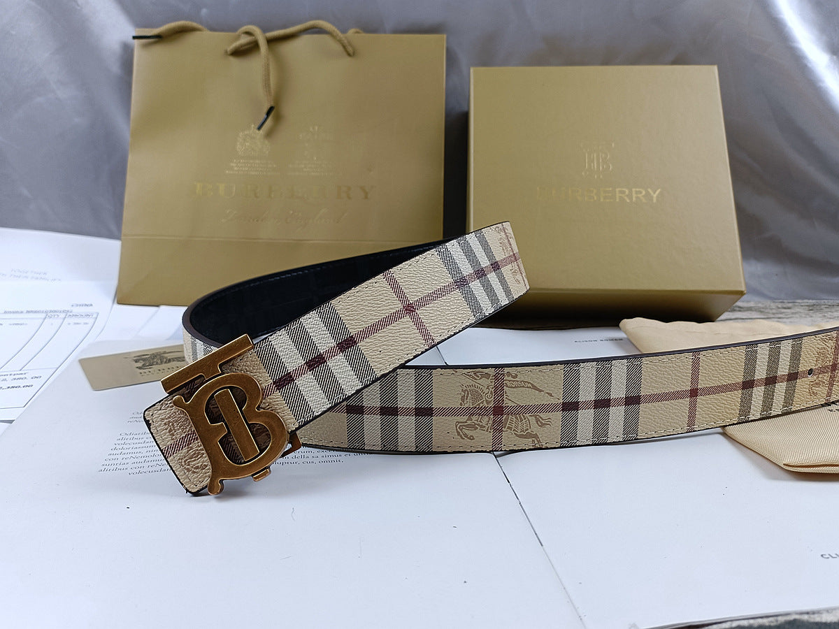 Burberry Vintage TB Belt Gold