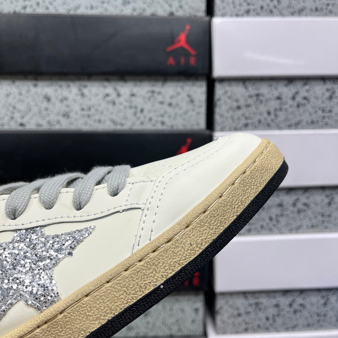 Golden Goose Ball Star White Silver Grey