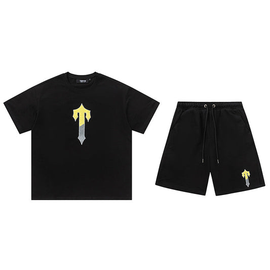 Trapstar "T" Short Set - (BLACK/YELLOW/GREY)