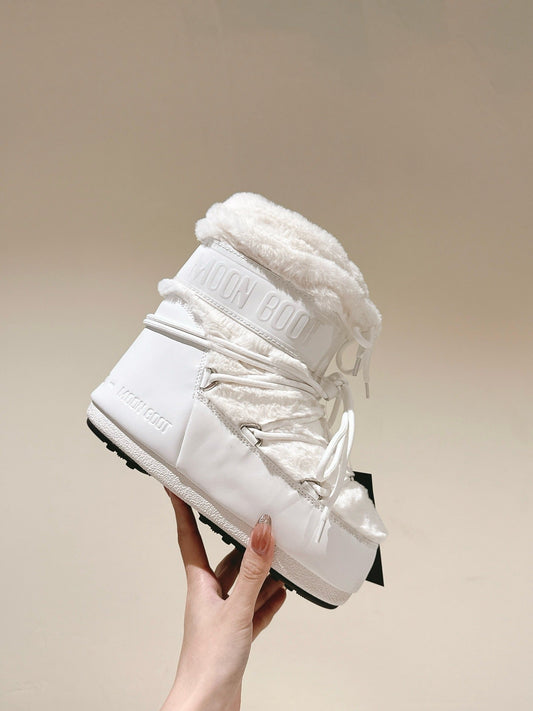 Moon Boot Icon Low White Faux-Fur