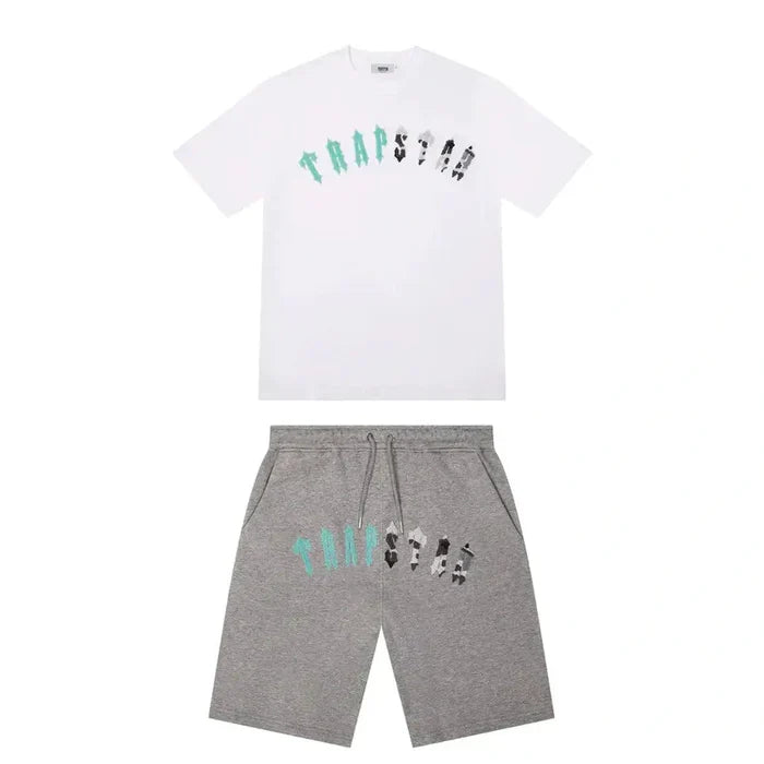 Trapstar Irongate Arch Short Set Grey/Sea Blue