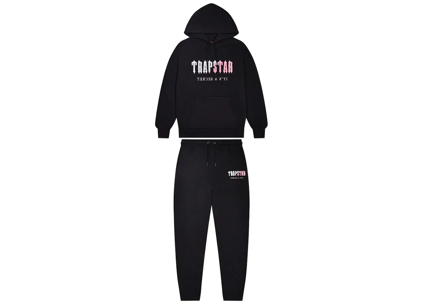 Trapstar Chenille Decoded Hoodie Tracksuit Black/Pink