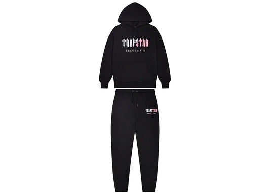Trapstar Chenille Decoded Hoodie Tracksuit Black/Pink