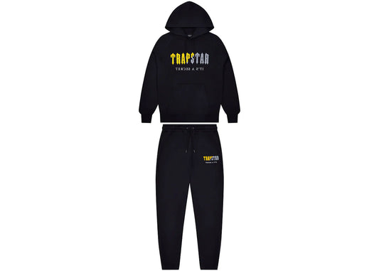 Trapstar Chenille Decoded Hoodie Tracksuit - (BLACK/YELLOW)
