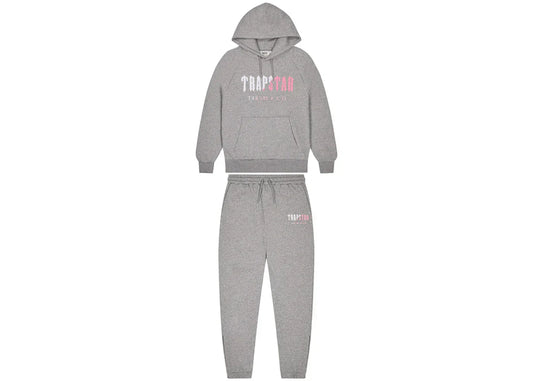 Trapstar Chenille Decoded Hoodie Tracksuit Grey/Pink