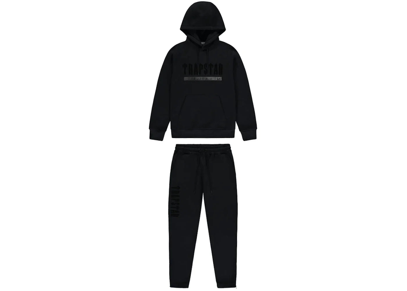 Trapstar Chenille Decoded 2.0 Hoodie Tracksuit - (BLACKOUT EDITION)