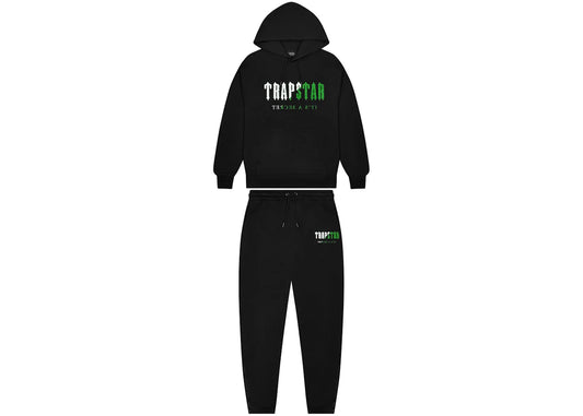 Trapstar Chenille Decoded Hoodie Tracksuit Black/White/Green