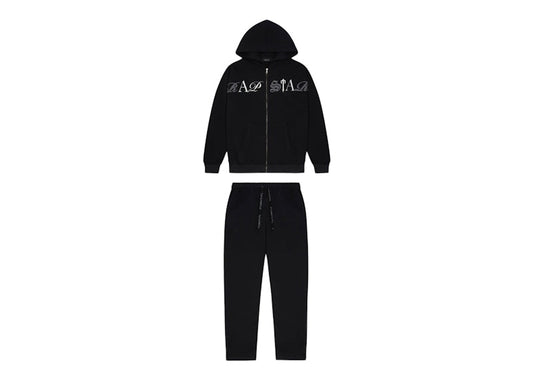 Trapstar Script Zip Through Tracksuit Black/Grey