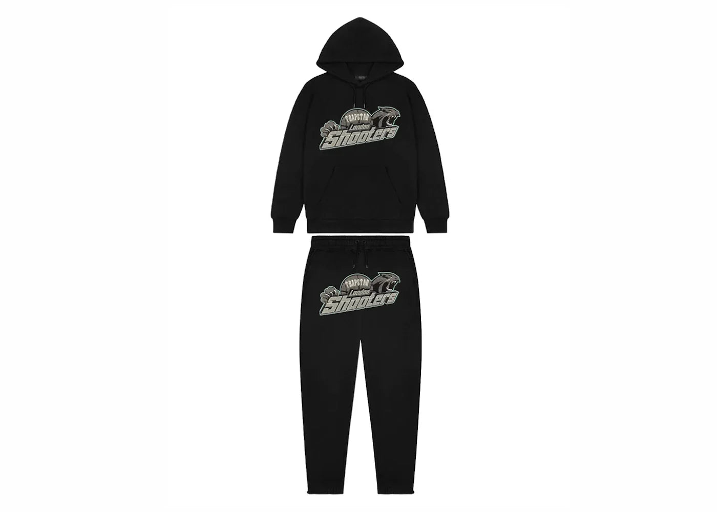 Trapstar Shooters Hoodie Tracksuit Black Monochrome Edition
