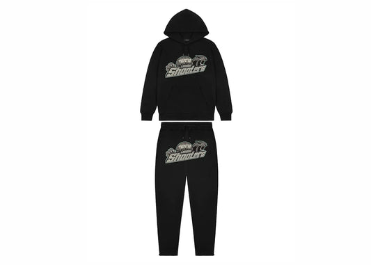 Trapstar Shooters Hoodie Tracksuit Black Monochrome Edition