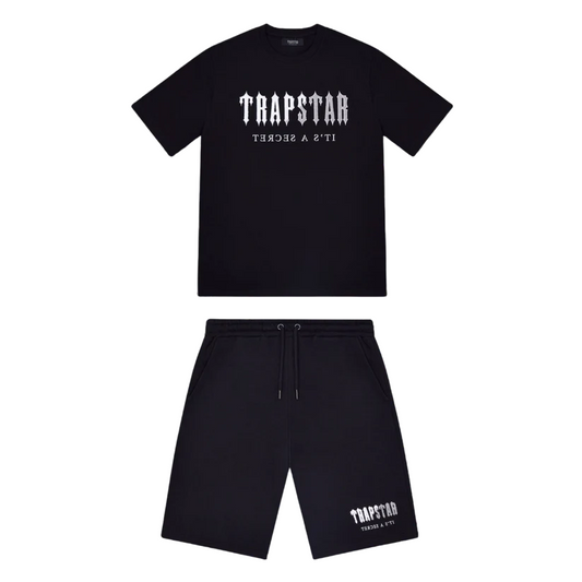 Trapstar Chenille Decoded Short Set Black/White
