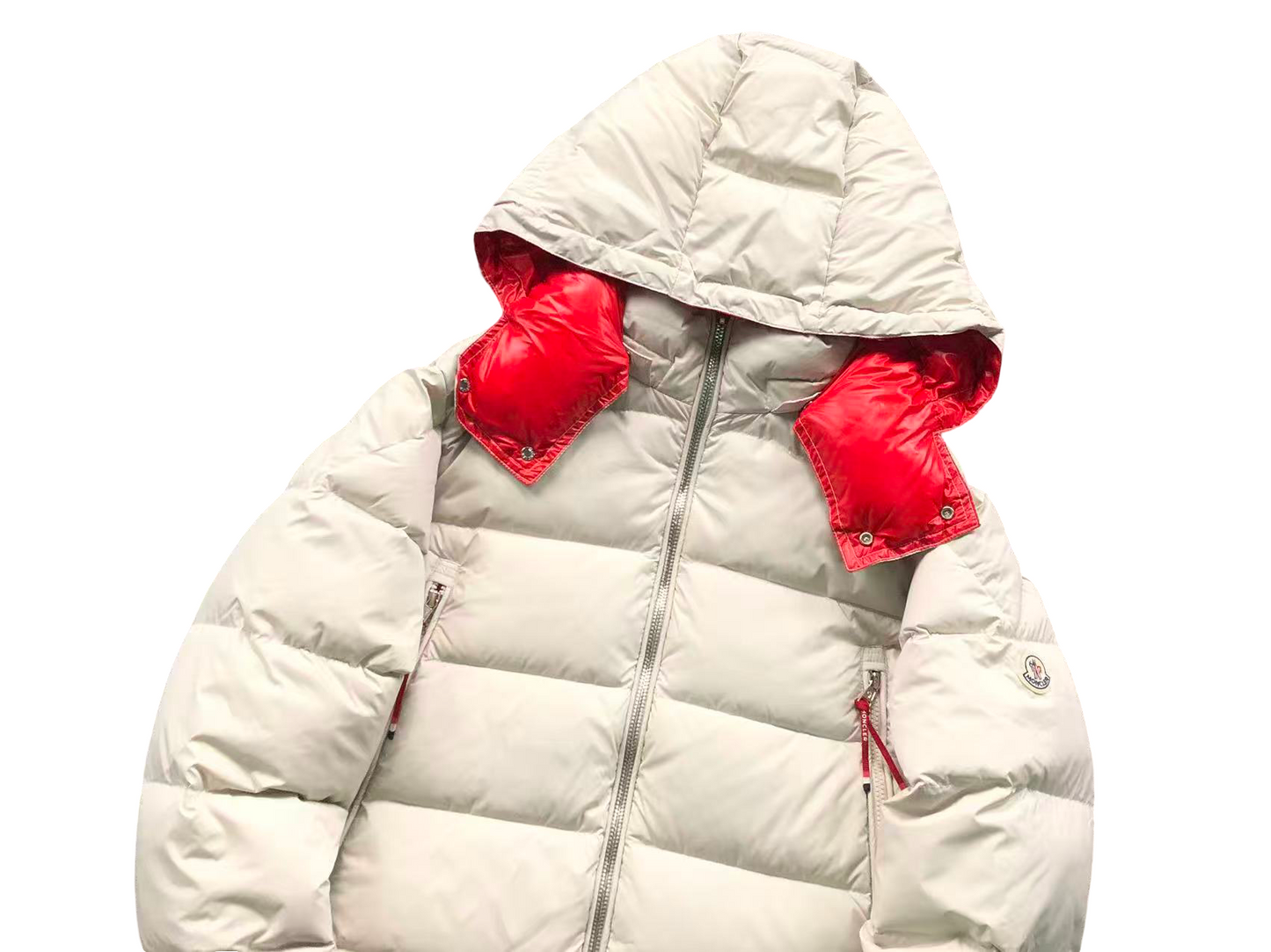 Moncler Poirier Down Jacket White/Red