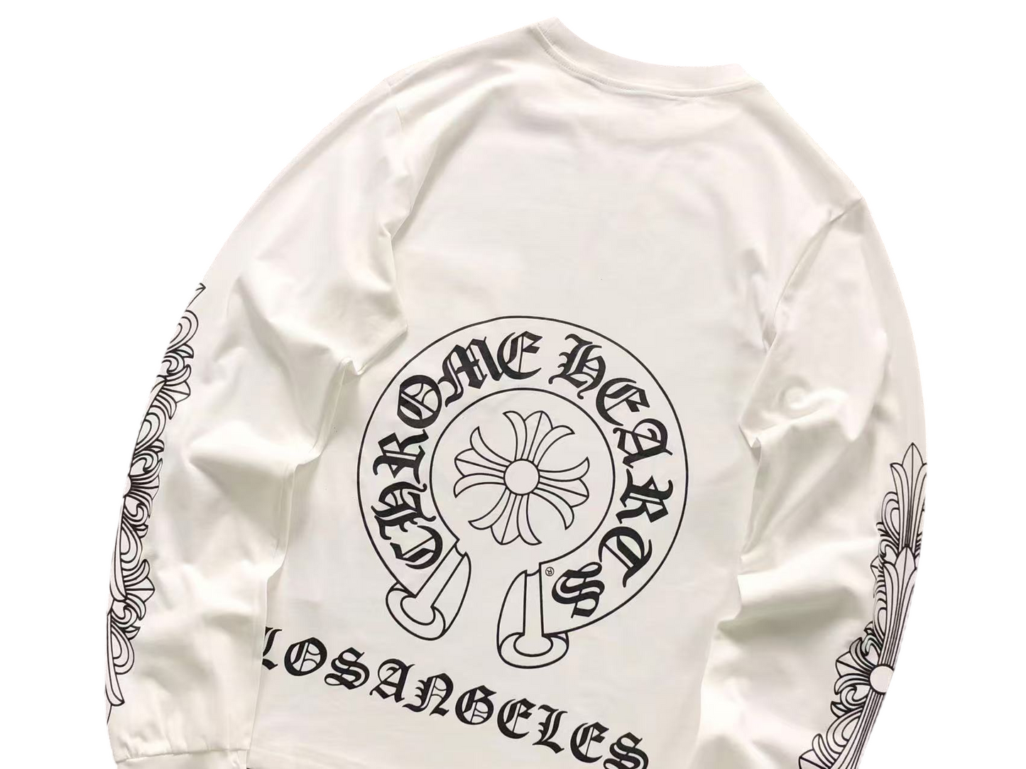 Chrome Hearts Horseshoe Cross Logo Longsleeve White