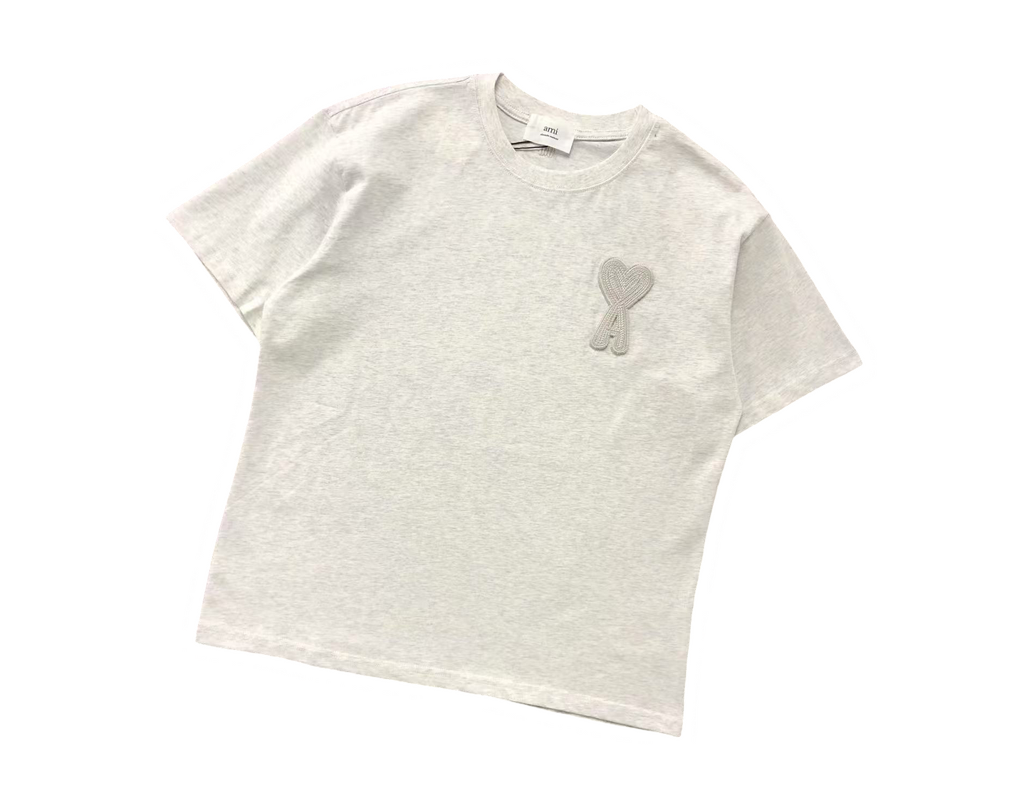 AMI Paris Maxi Heart Tee Light Grey