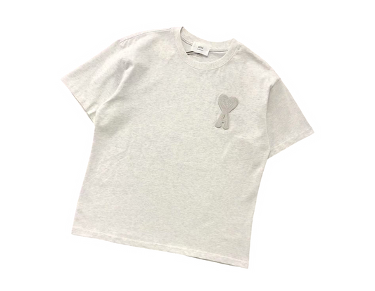 AMI Paris Maxi Heart Tee Light Grey