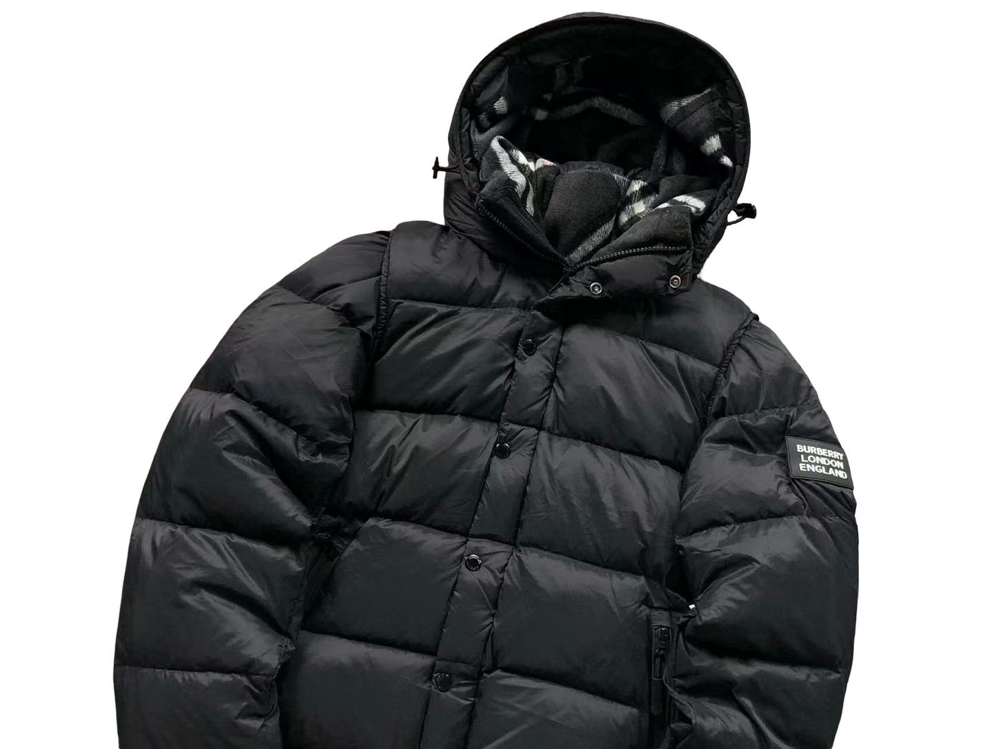 Burberry Detachable Hooded Puffer Jacket Black