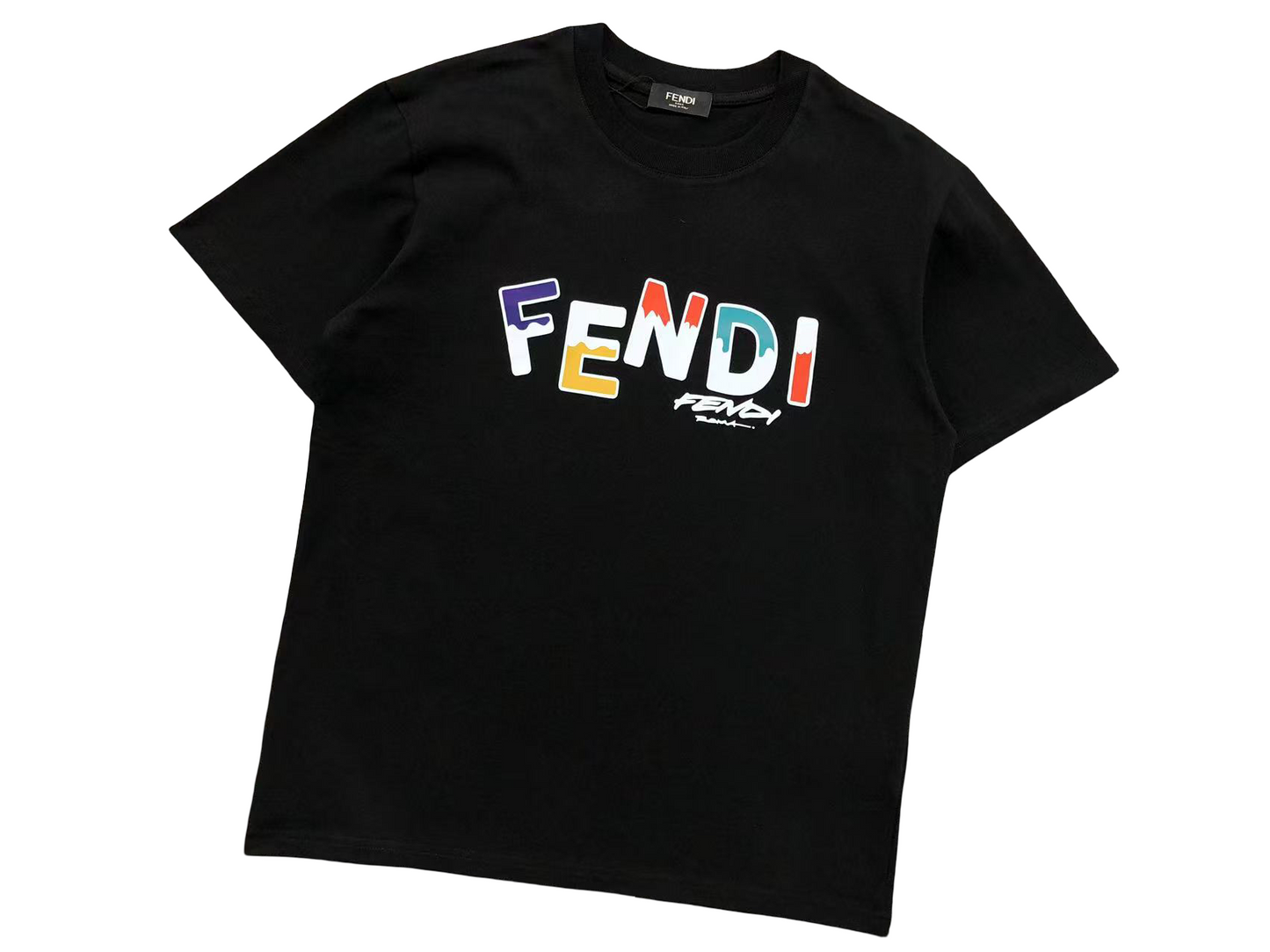 Fendi Multi Color Tee Black