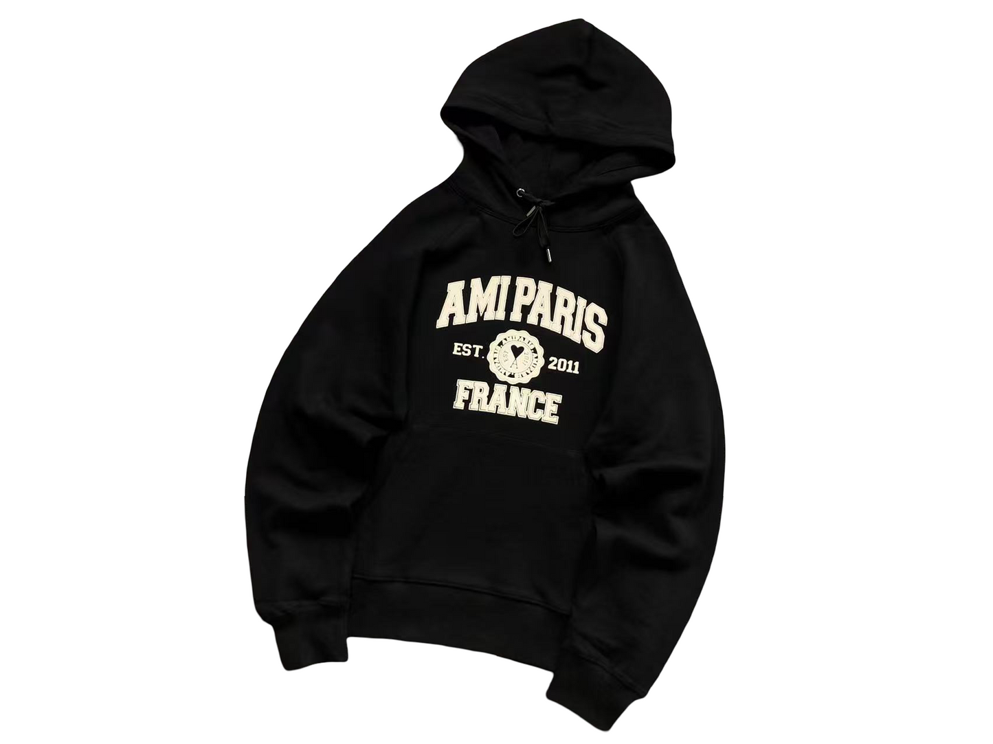 AMI Paris France Hoodie Black