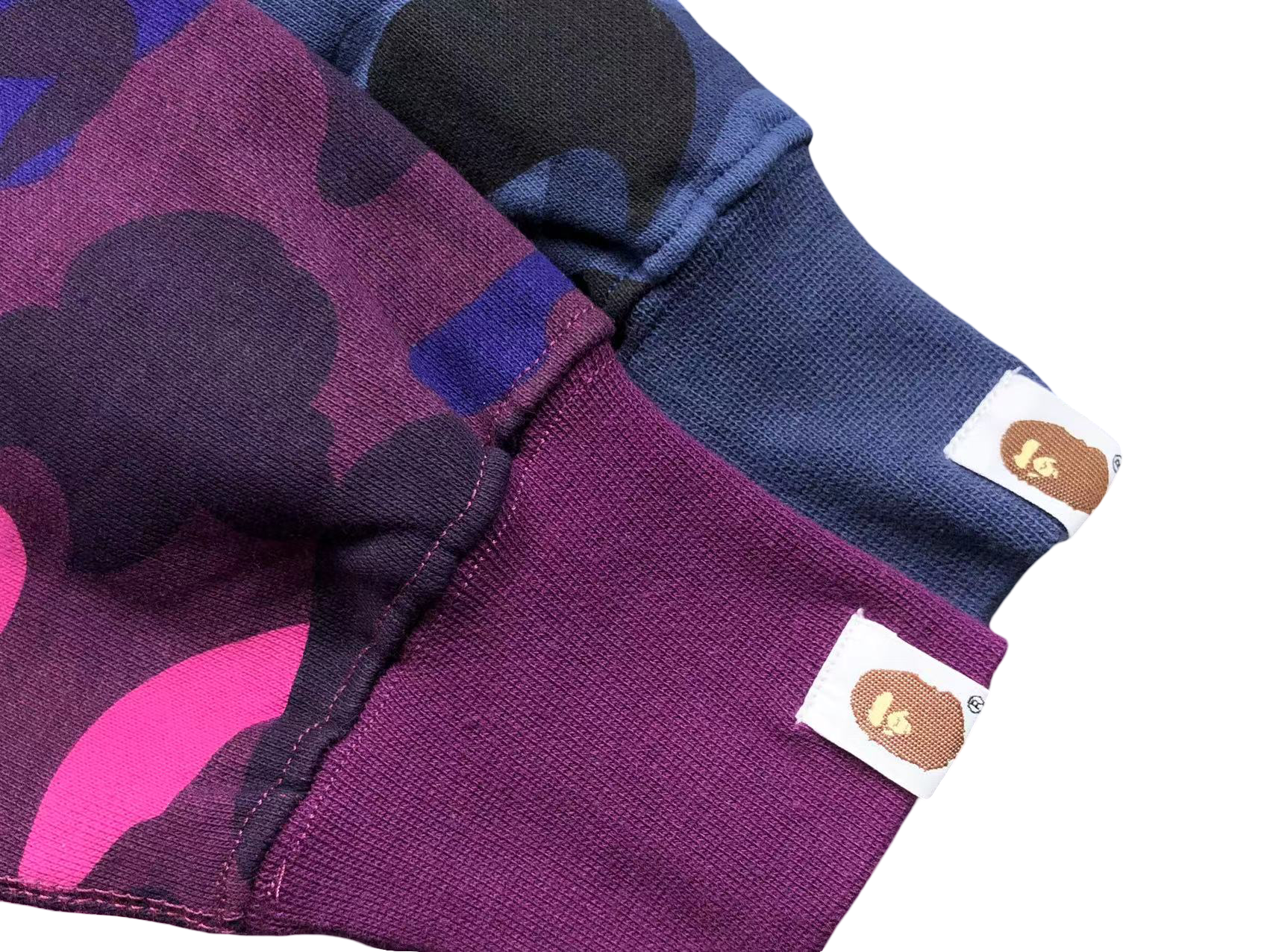 BAPE Split Camo Shark Full Zip Hoodie Red/Purple