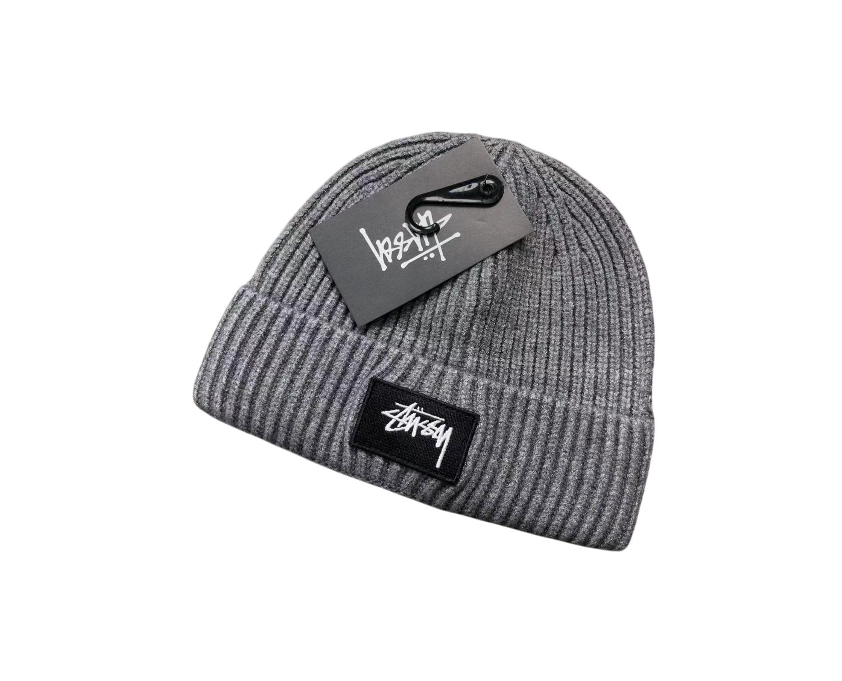 Stussy Logo Beanie Grey