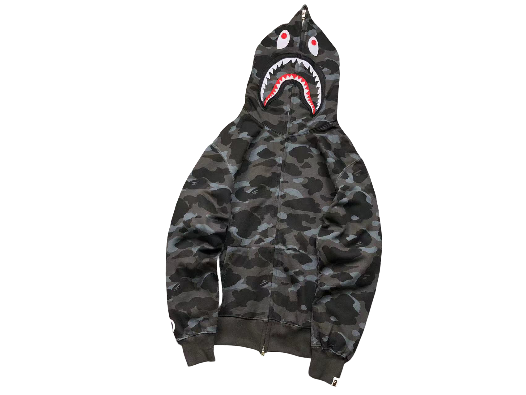 BAPE ABC Camo Shark Full Zip Hoodie Dark Grey