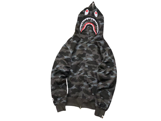 BAPE ABC Camo Shark Full Zip Hoodie Dark Grey
