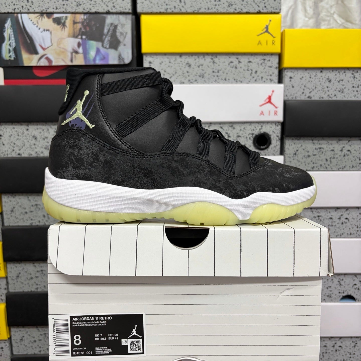 Jordan 11 Retro Black Barely Volt