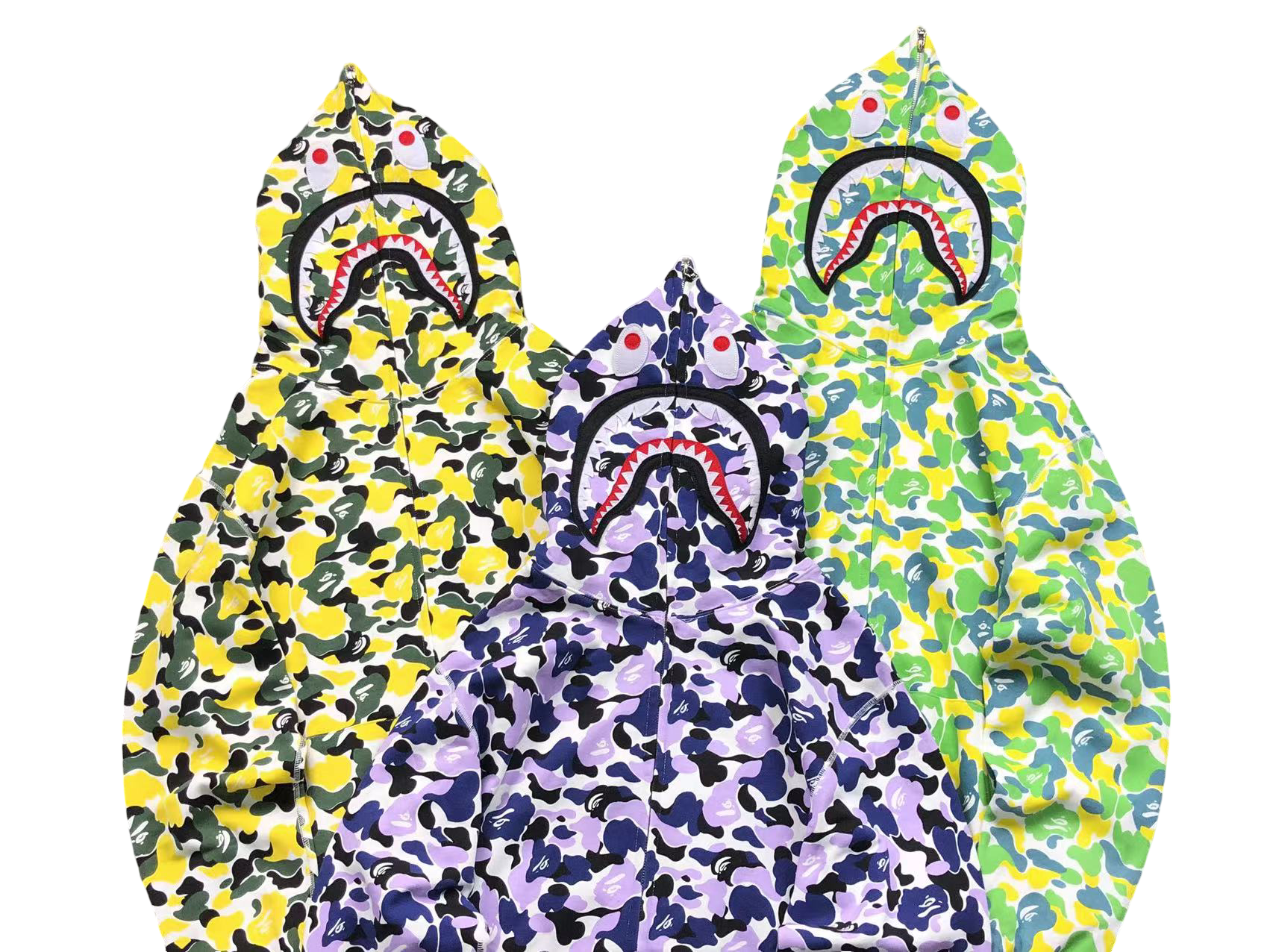BAPE ABC Camo Shark Full Zip Hoodie Grape