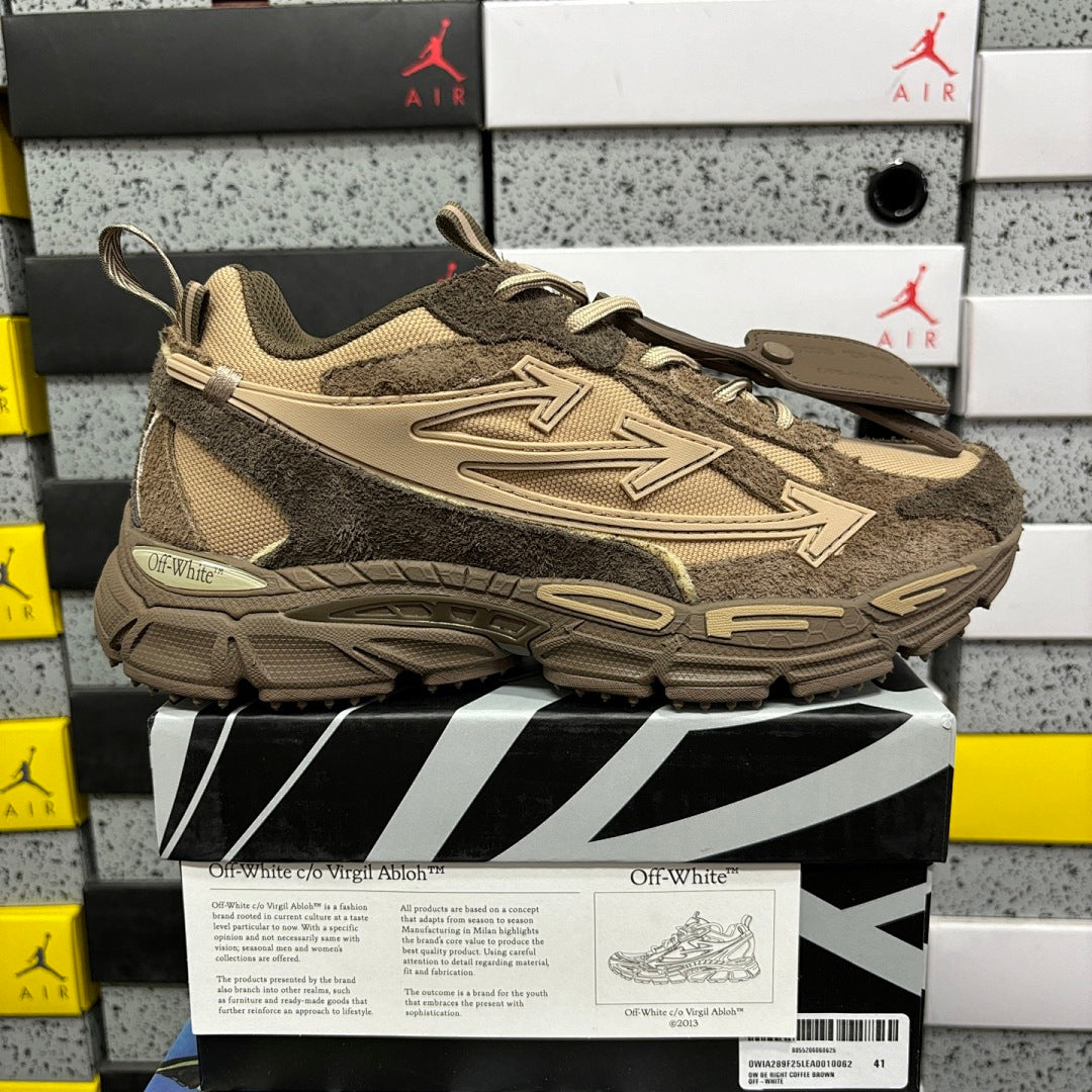 Off-White Be Right Back Brown Yellow Mesh