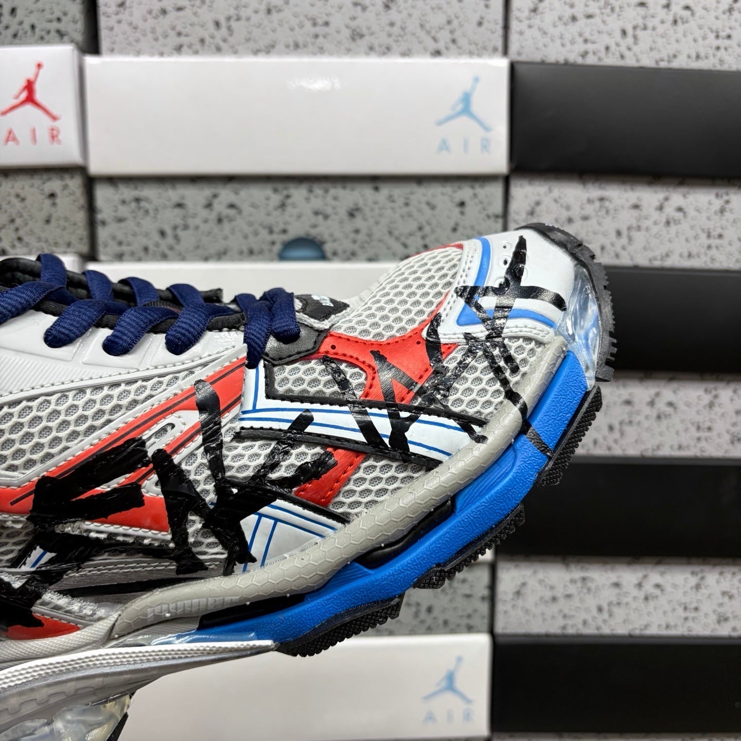 Balenciaga Runner 7.0 White Orange Blue Graffiti