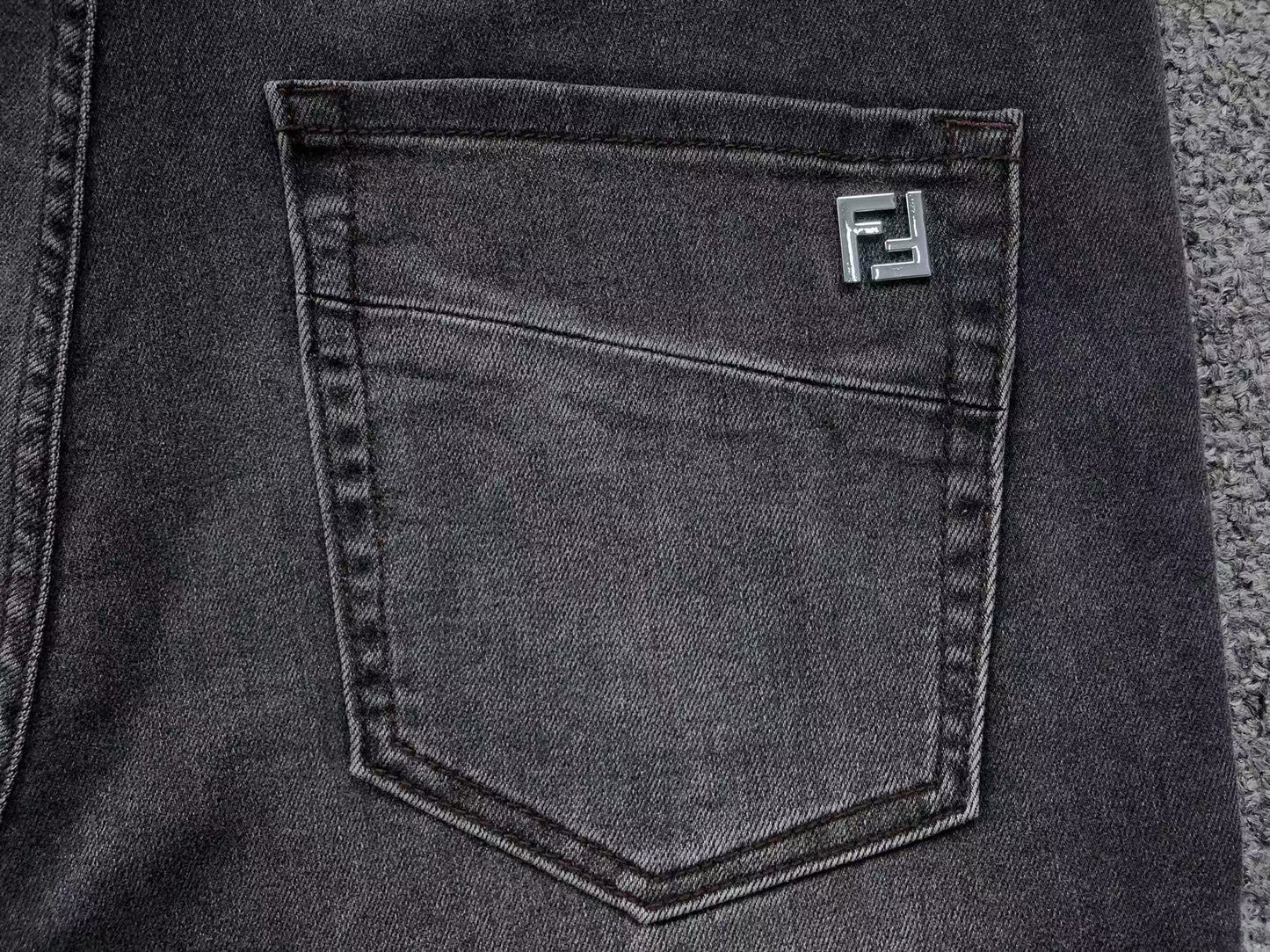 Fendi Metallic Denim Jeans Black