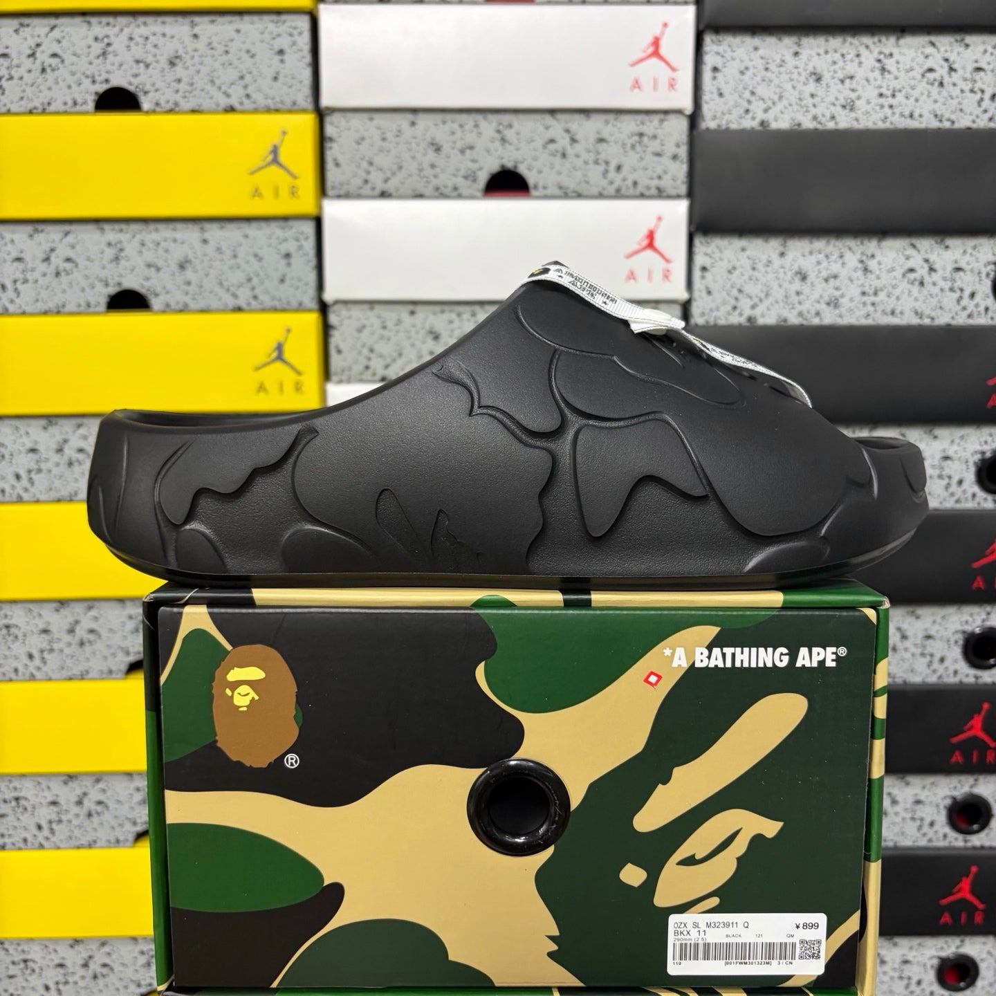 A Bathing Ape Slide #1 Black Solid Camo
