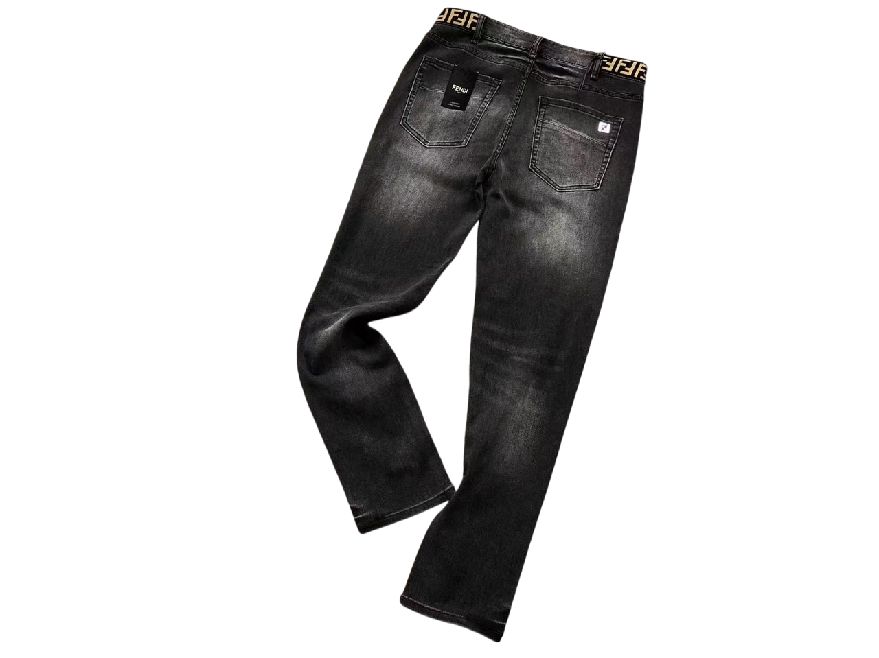 Fendi Metallic Denim Jeans Black