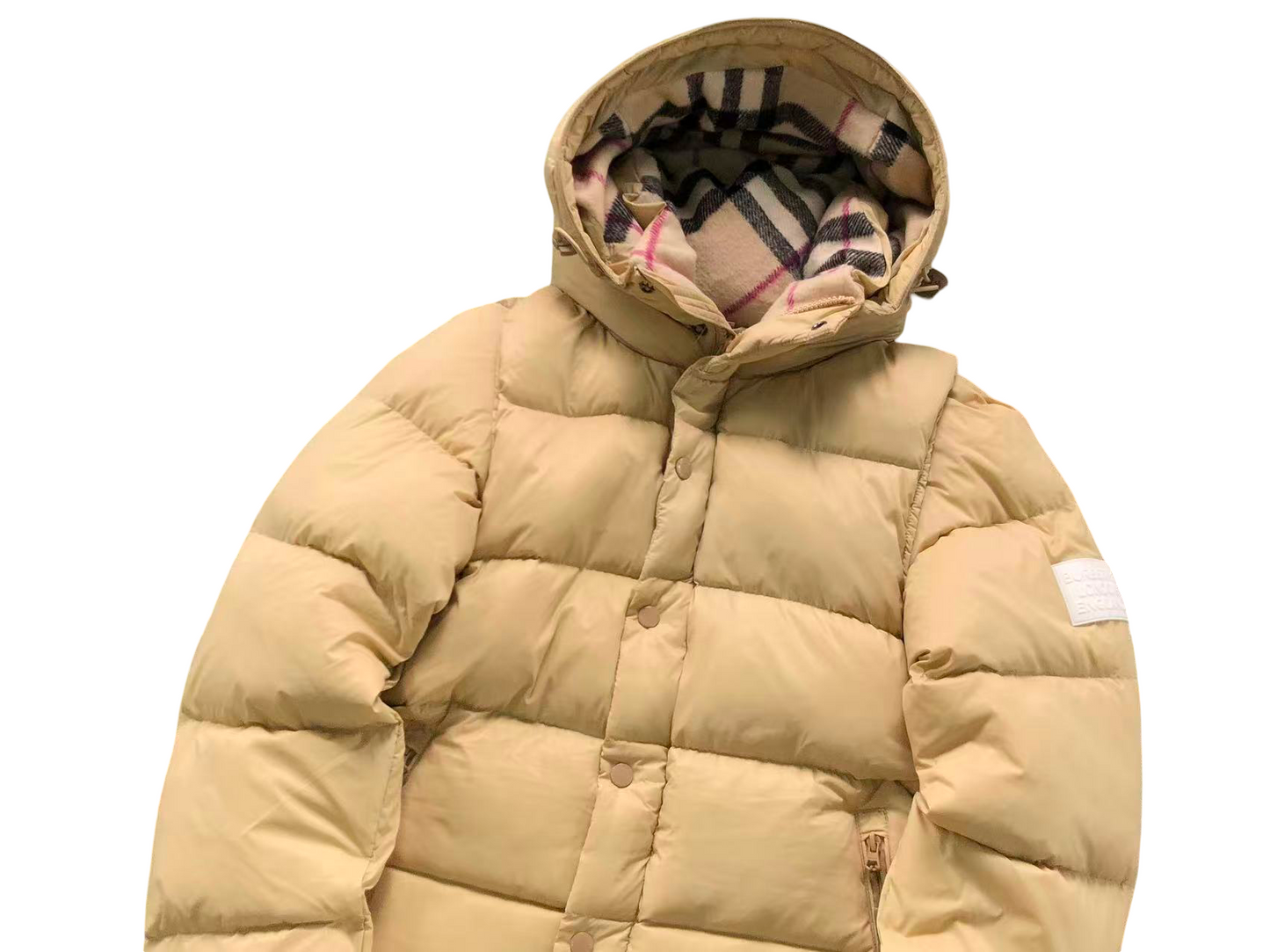 Burberry Detachable Hooded Puffer Jacket Gold