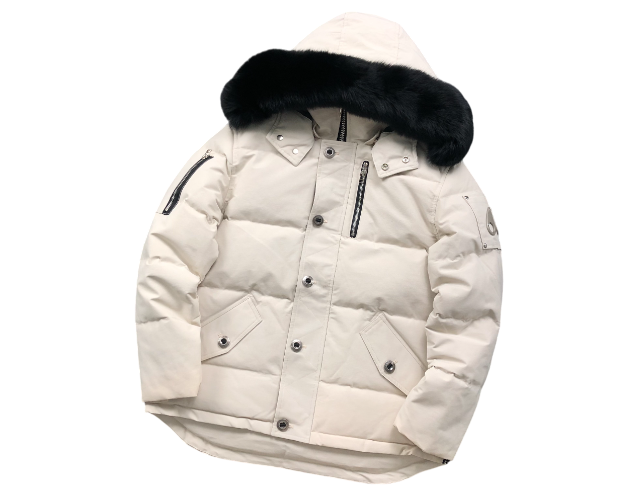 Moose Knuckles Shearling 3Q Down Jacket Cream/Black