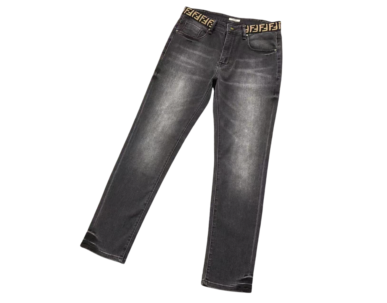 Fendi Metallic Denim Jeans Black