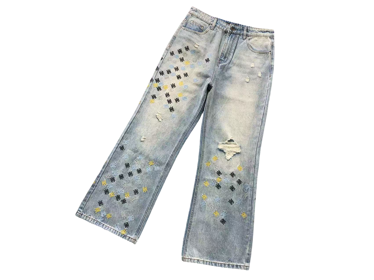 AMIRI Wide-Leg Jeans Light Blue