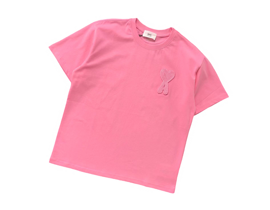 AMI Paris Maxi Heart Tee Pink